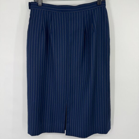 Pendleton Womens Wool Navy Blue Pinstripe Skirt Size 14 Made In USA - Picture 6 of 12